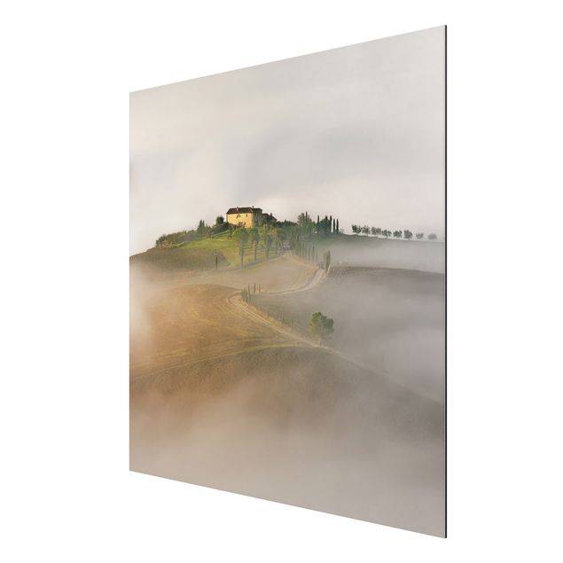 Print on aluminium - Morning Fog In The Tuscany