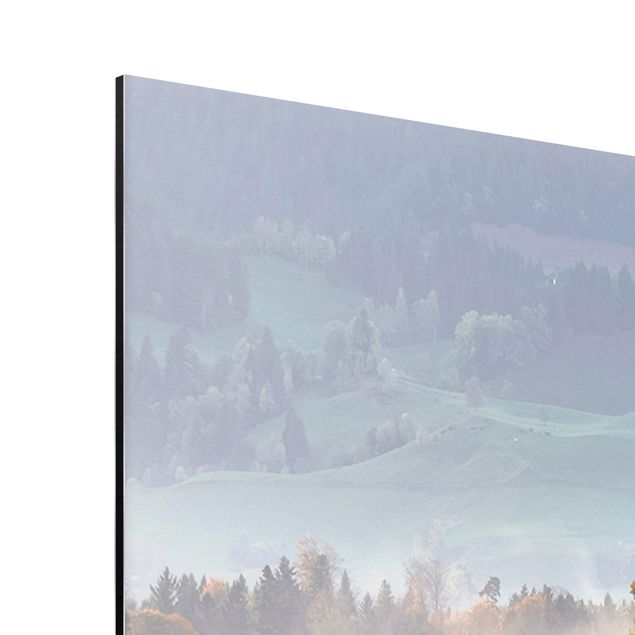 Print on aluminium - Misty Autumn Day Switzerland