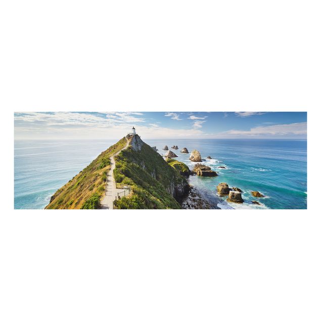 Print on aluminium - Nugget Point Lighthouse And Sea New Zealand