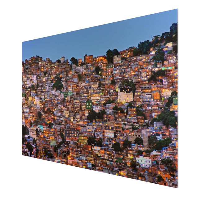 Print on aluminium - Rio De Janeiro Favela Sunset
