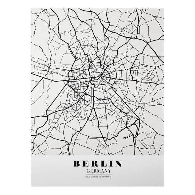 Print on aluminium - Berlin City Map - Classic