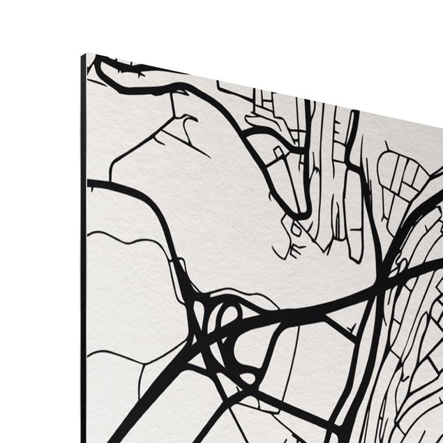 Print on aluminium - Bern City Map - Classical