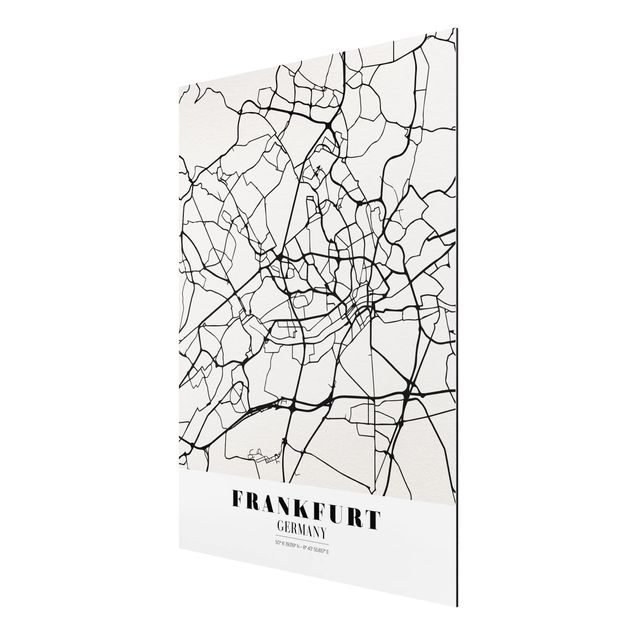 Print on aluminium - Frankfurt City City Map - Classical