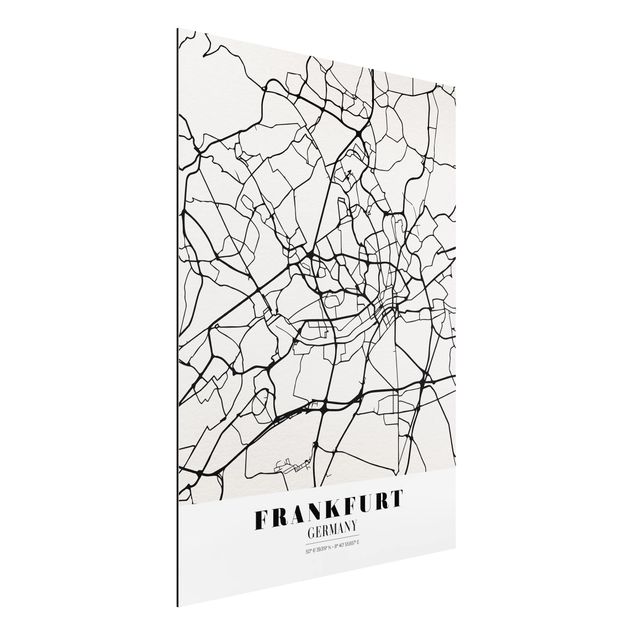 Aluminium dibond Frankfurt City City Map - Classical