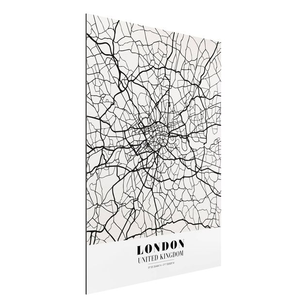 Alu dibond London City Map - Classic