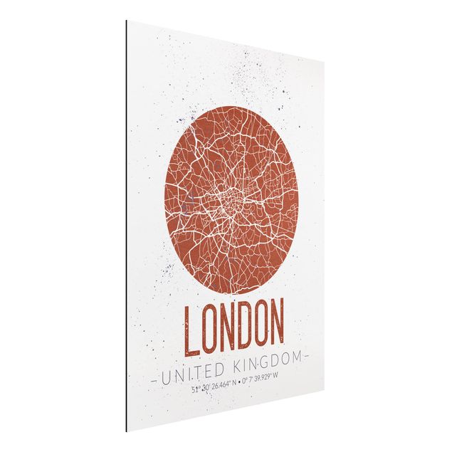 Alu dibond City Map London - Retro