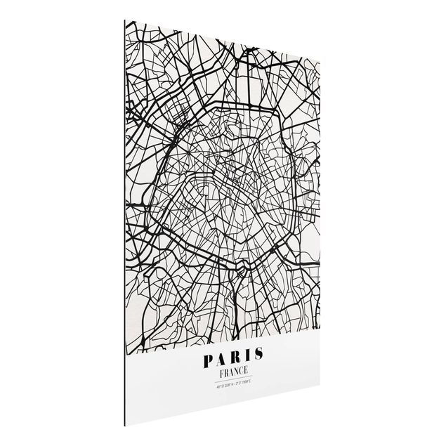 Alu dibond Paris City Map - Classic