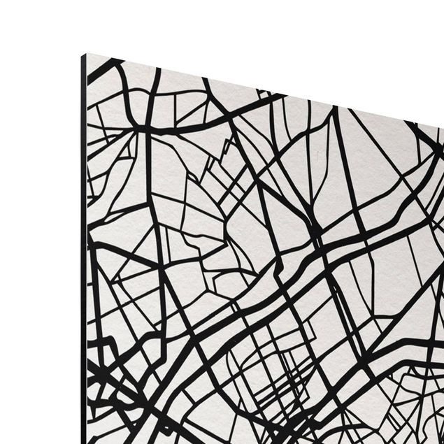 Print on aluminium - Paris City Map - Classic