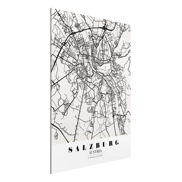 Alu dibond Salzburg City Map - Classic