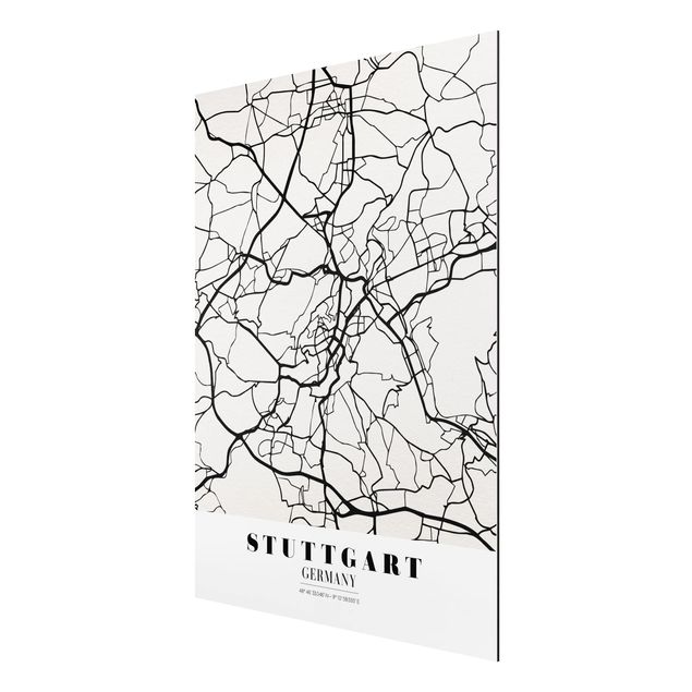 Print on aluminium - Stuttgart City Map - Classic