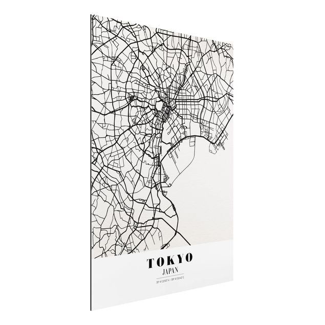 Dibond Tokyo City Map - Classic