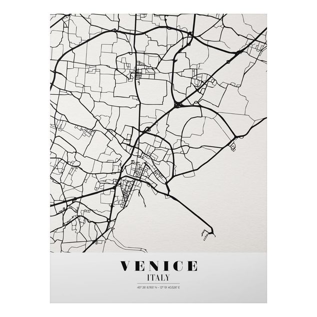 Print on aluminium - Venice City Map - Classic