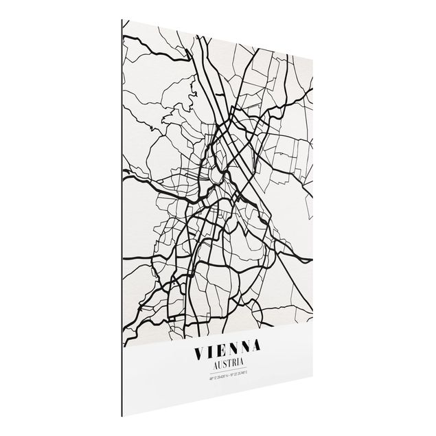 Dibond Vienna City Map - Classic