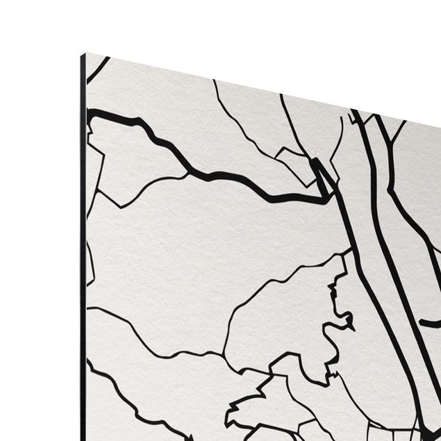 Print on aluminium - Vienna City Map - Classic