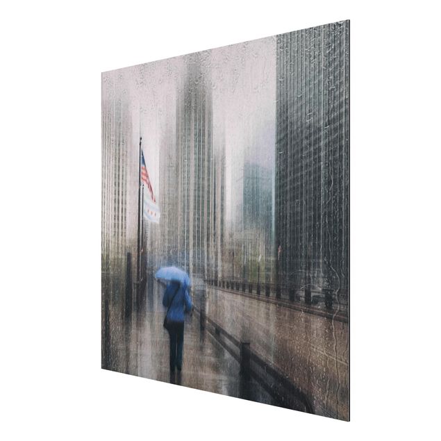 Print on aluminium - Rainy Chicago