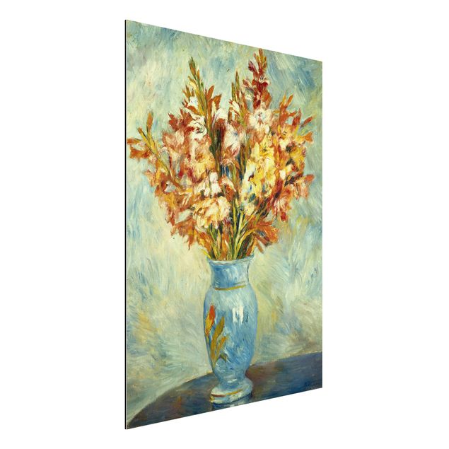 Dibond Auguste Renoir - Gladiolas in a Blue Vase