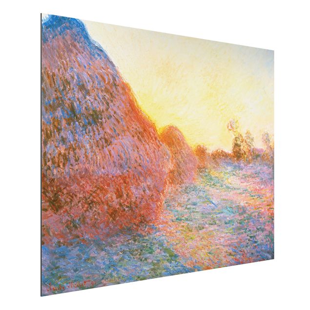 Dibond Claude Monet - Haystack In Sunlight
