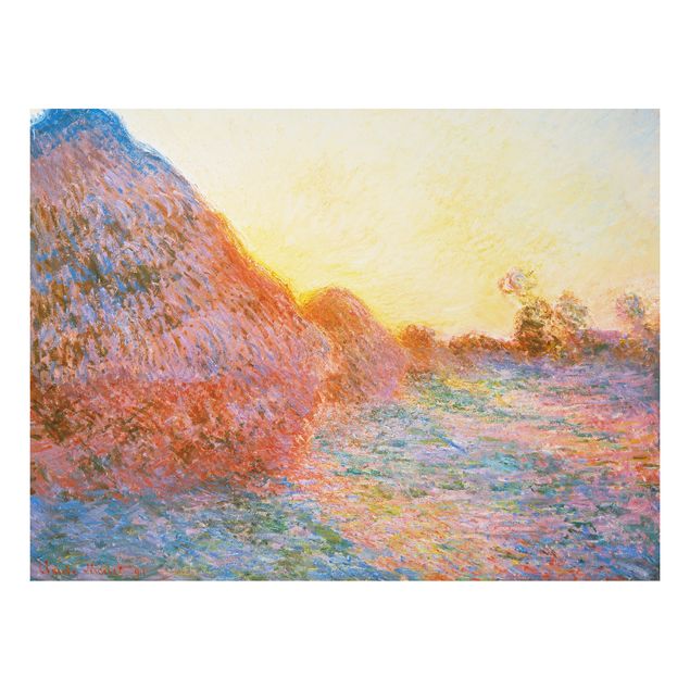 Print on aluminium - Claude Monet - Haystack In Sunlight