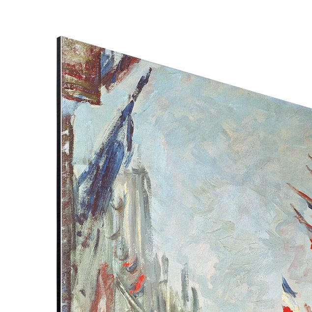 Print on aluminium - Claude Monet - The Rue Montorgueil with Flags