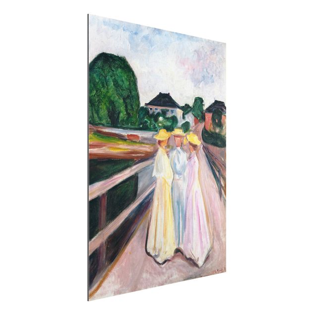 Dibond Edvard Munch - Three Girls on the Bridge