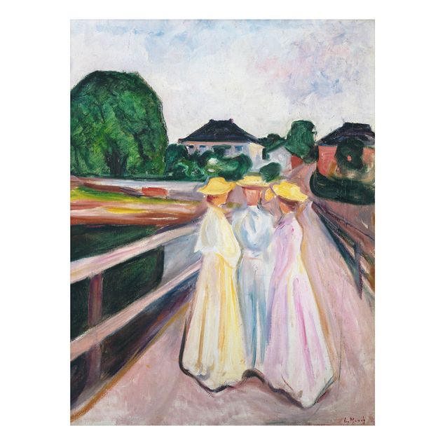 Print on aluminium - Edvard Munch - Three Girls on the Bridge