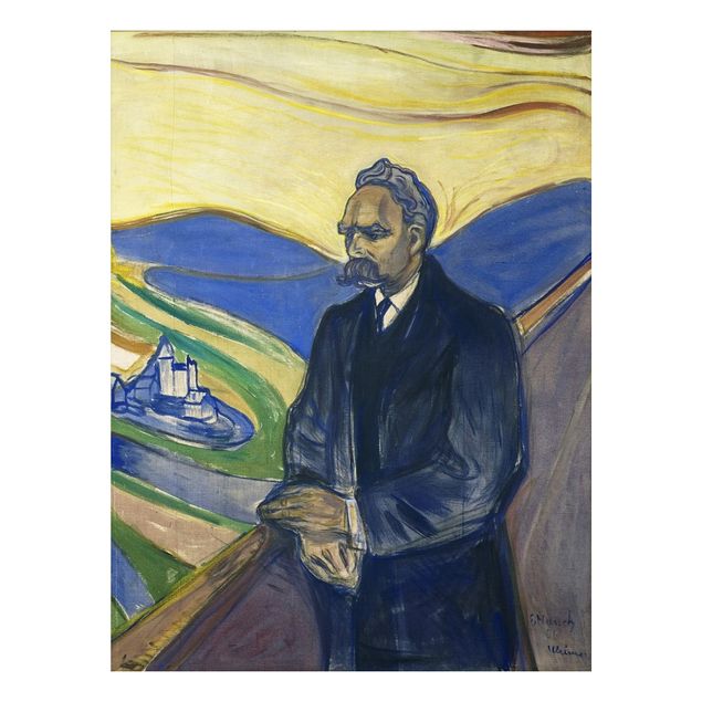 Print on aluminium - Edvard Munch - Portrait of Friedrich Nietzsche