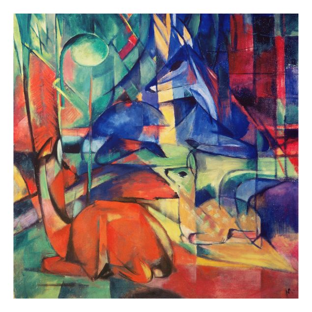 Print on aluminium - Franz Marc - Deer In The Forest