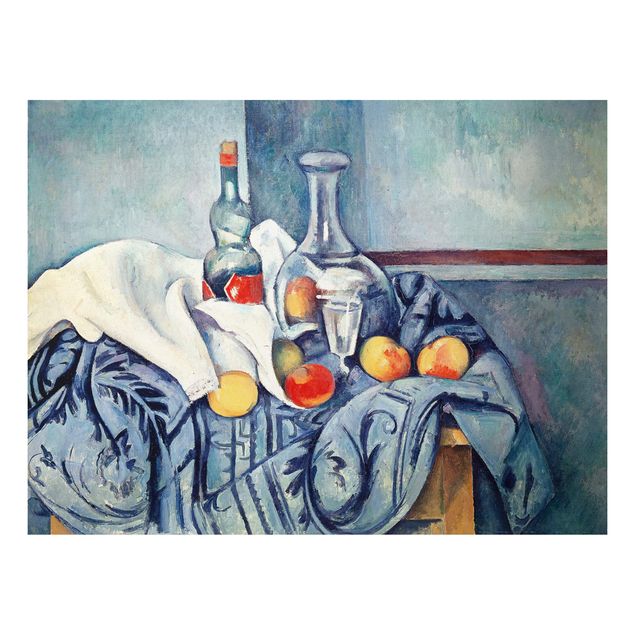 Print on aluminium - Paul Cézanne - Still Life With Peaches And Bottles