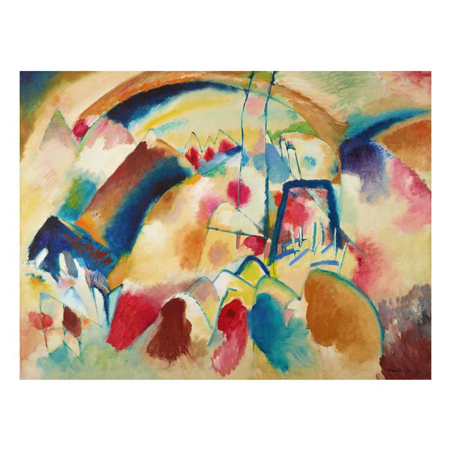 Print on aluminium - Wassily Kandinsky - Landscape With Church (Landscape With Red Spotsi)