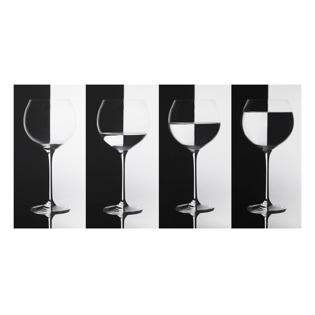 Aluminium dibond Wine Glasses Black & White