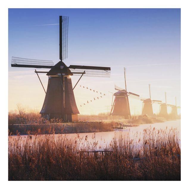Print on aluminium - Windmills Of Kinderdijk