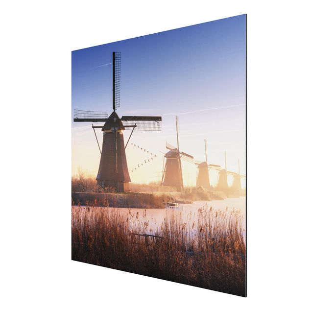 Print on aluminium - Windmills Of Kinderdijk