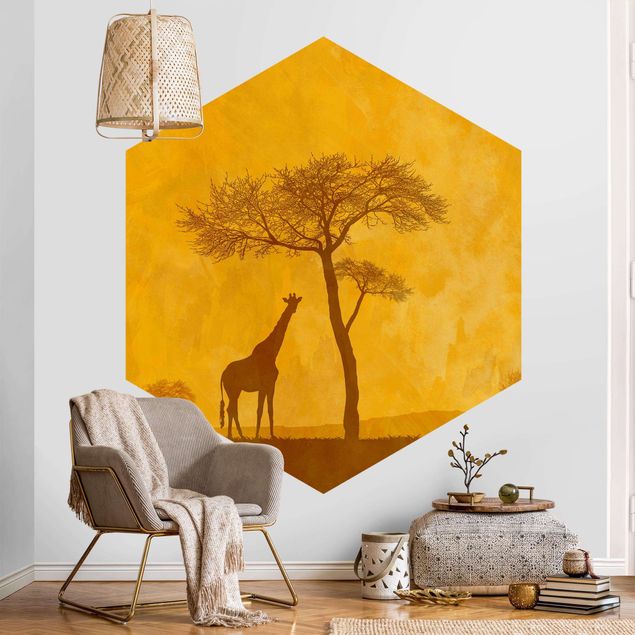 Self-adhesive hexagonal pattern wallpaper - Amazing Kenya