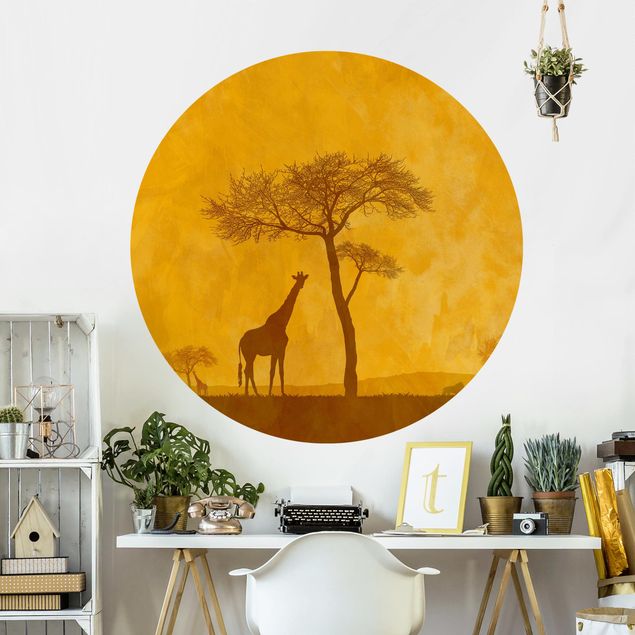 Self-adhesive round wallpaper - Amazing Kenya