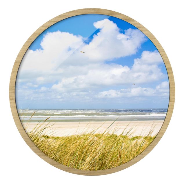 Circular framed print - At The North Sea Coast