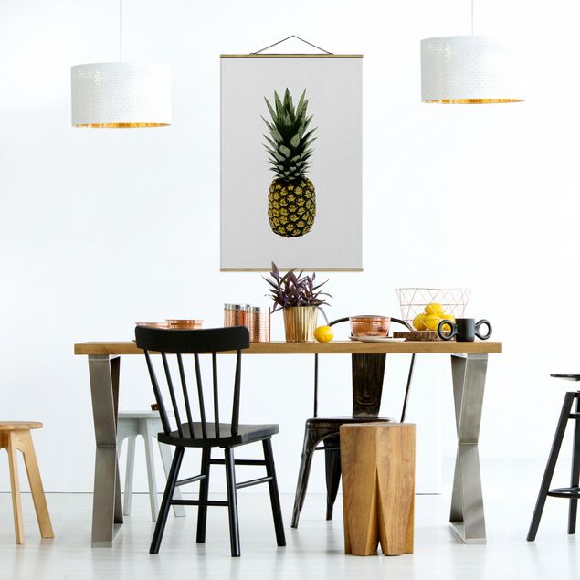 Fabric print with poster hangers - Pineapple - Portrait format 2:3