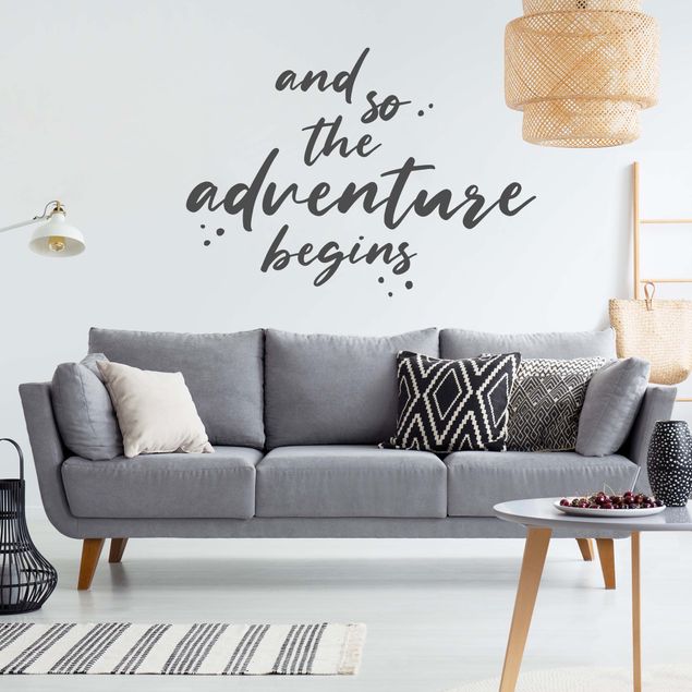 Wall sticker plain colour - And So The Adventure Begins