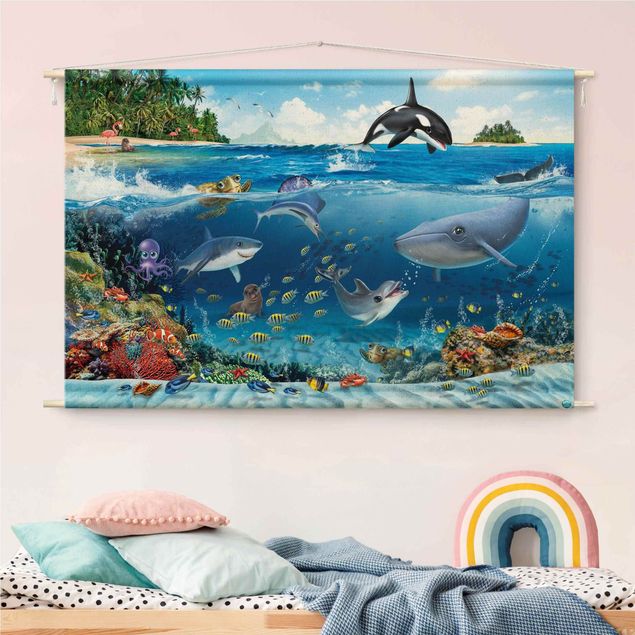 extra large tapestry wall hangings Animal Club International - Underwater World With Animals