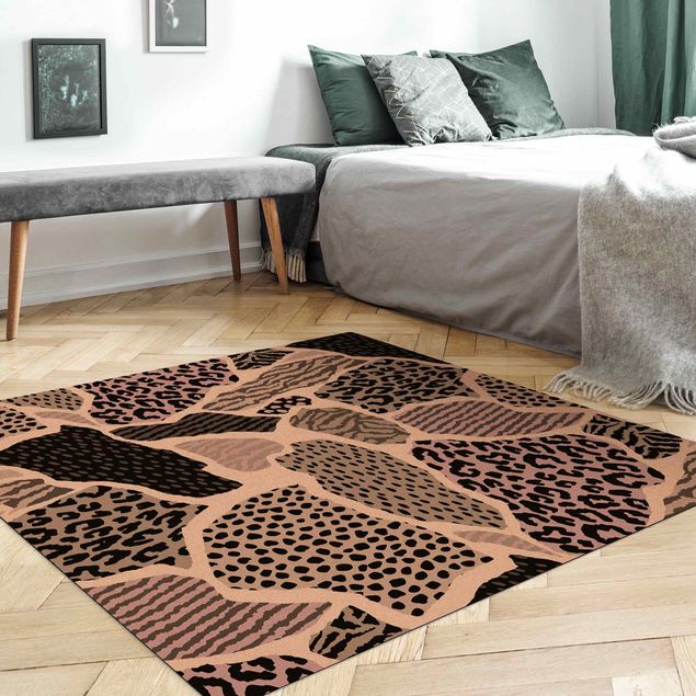 Cork mat - Animal Print Zebra Tiger Leopard Europe - Square 1:1