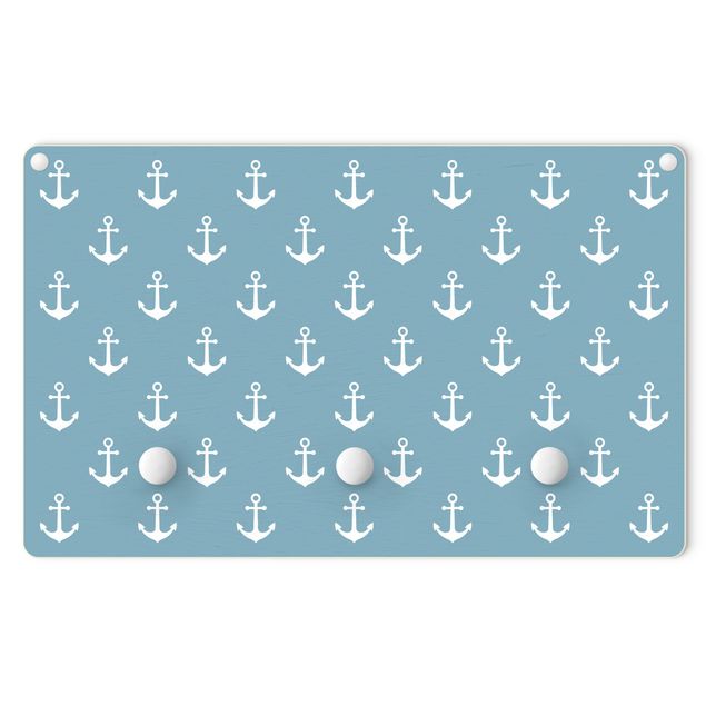 Coat rack for children - Anchor Greyish Blue White