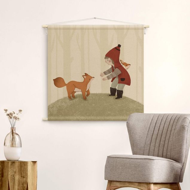 tapestry wall hanging Anna Lunak Illustration - Forest Friends
