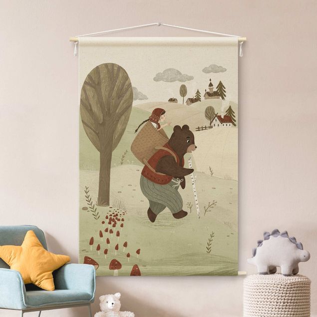 wall hanging decor Anna Lunak Illustration - Masha And The Bear