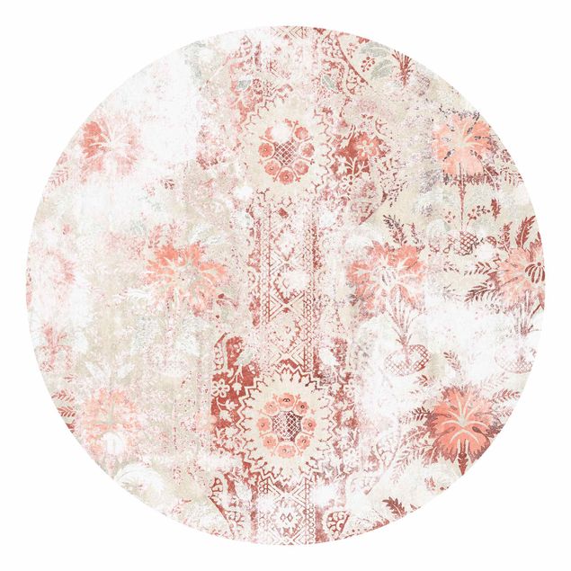 Self-adhesive round wallpaper - Antique Shabby Baroque Wallpaper II