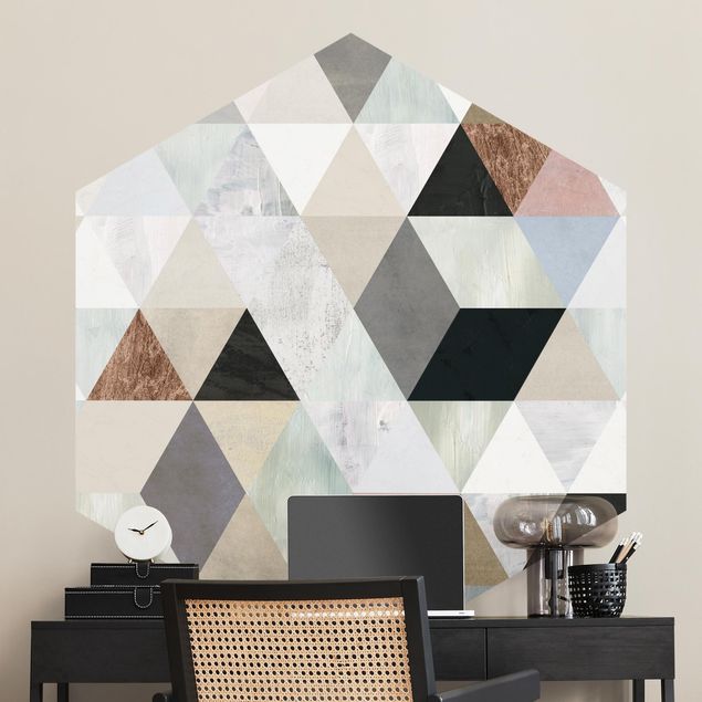 Wallpapers Watercolour Mosaic With Triangles I