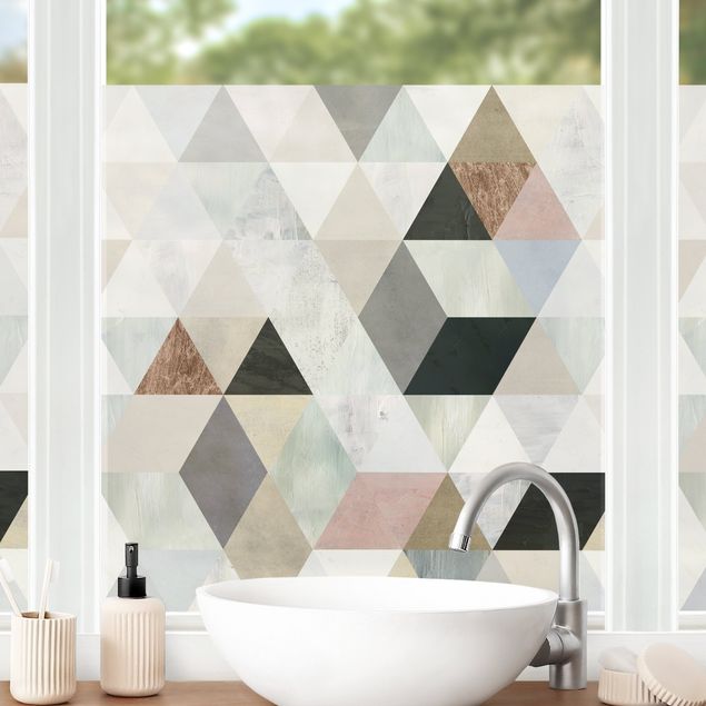 Window decoration - Watercolour Mosaic With Triangles I