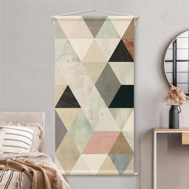 wall hangings Watercolour Mosaic With Triangles I