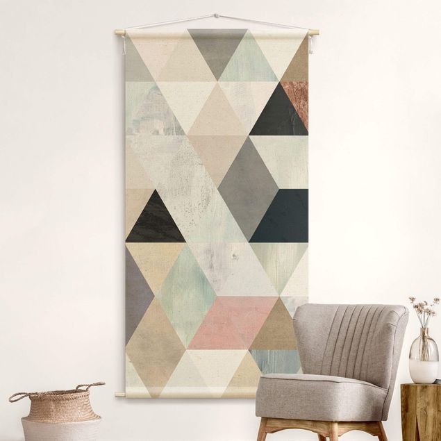 art tapestry Watercolour Mosaic With Triangles I