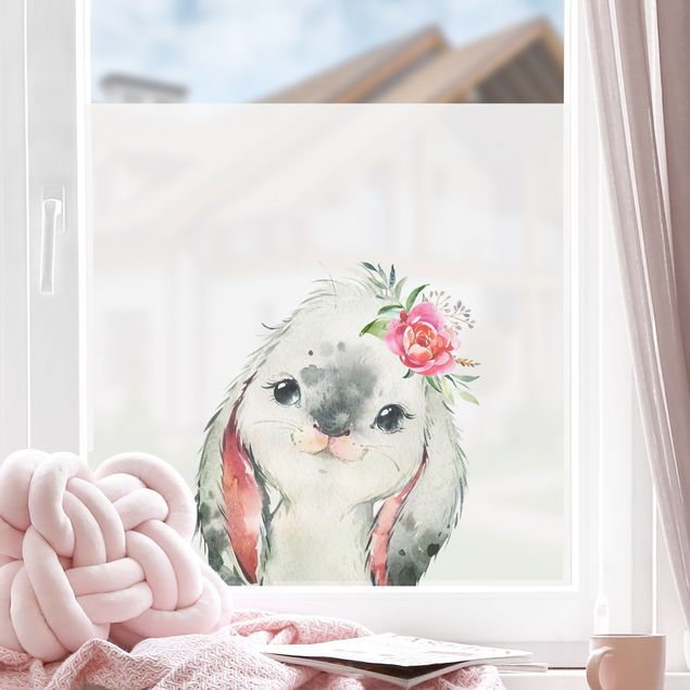 Window decoration - Watercolour - Hare gaze