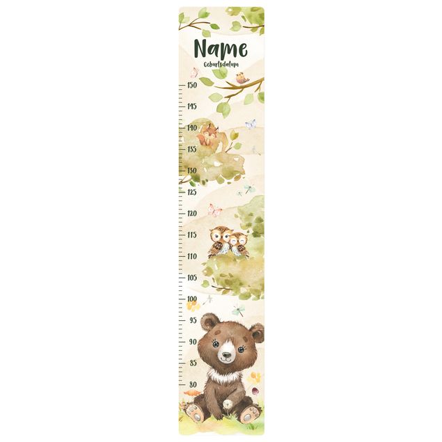 Bear wall decals Watercolour bear with custom name