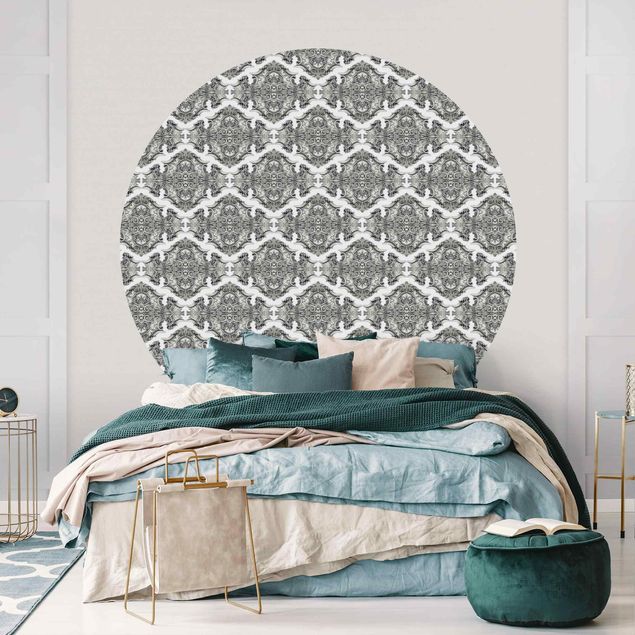 Wallpapers Watercolour Baroque Pattern With Ornaments In Grey